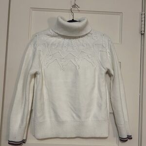 Tommy Hilfiger turtleneck, size M, white with navy and red